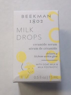 NIB Beekman 1802 Milk Drops Probiotic Ceramide Hydrating Serum 0.5 fl oz / 15 ml